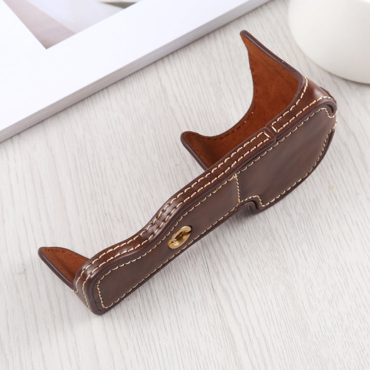 1/4 inch Thread PU Leather Camera Half Case Base for Sony A6400 / ILCE-A6400 (Coffee) by bashfashion