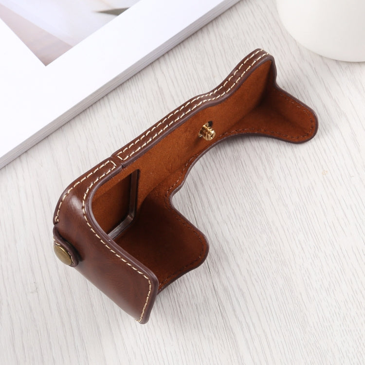 1/4 inch Thread PU Leather Camera Half Case Base for Sony A6400 / ILCE-A6400 (Coffee) by bashfashion