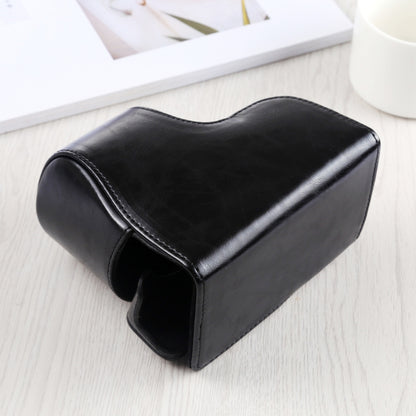 Full Body Camera PU Leather Case Bag with Strap for Sony A6400 / ILCE-A6400 (Black) by bashfashion