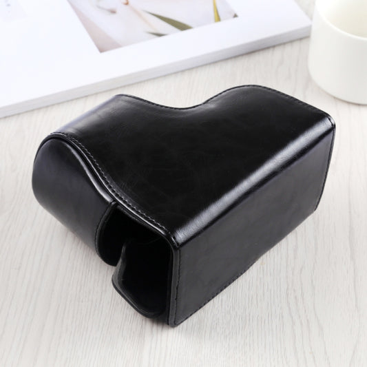 Full Body Camera PU Leather Case Bag with Strap for Sony A6400 / ILCE-A6400 (Black) by bashfashion