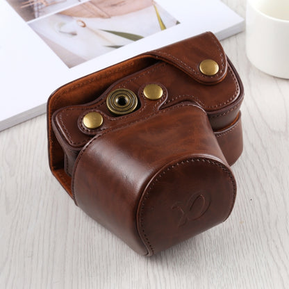 Full Body Camera PU Leather Case Bag with Strap for Sony A6400 / ILCE-A6400 (Coffee) by bashfashion