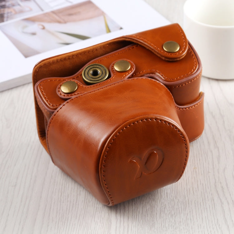 Full Body Camera PU Leather Case Bag with Strap for Sony A6400 / ILCE-A6400 (Brown) by bashfashion