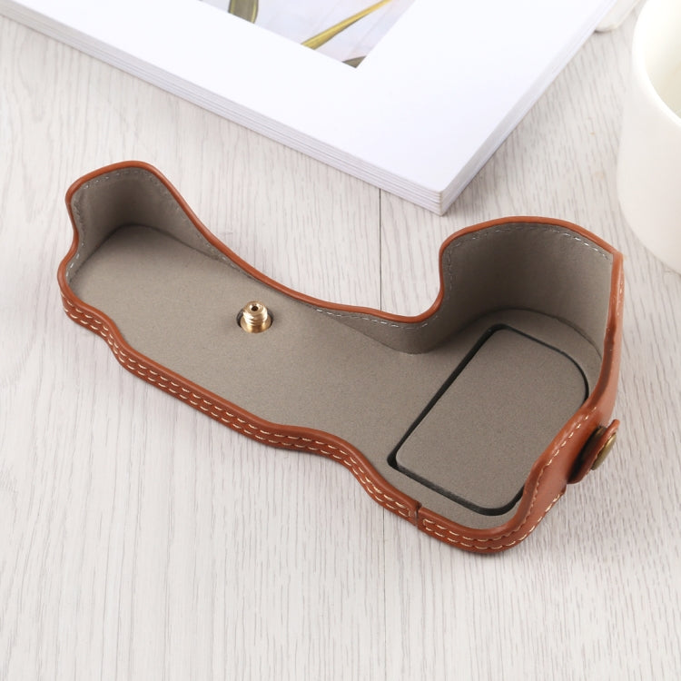 1/4 inch Thread PU Leather Camera Half Case Base for Nikon Z6 / Z7 (Brown) by bashfashion
