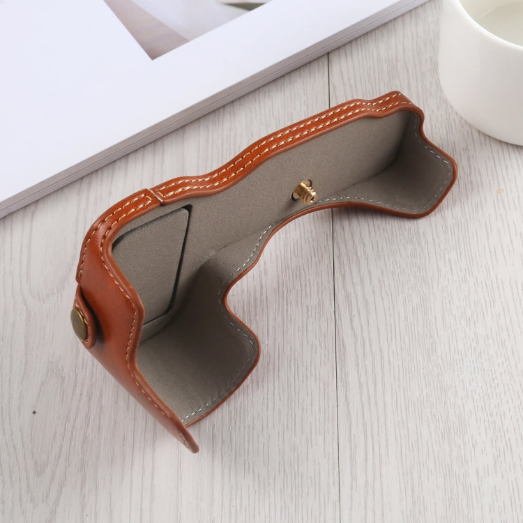 1/4 inch Thread PU Leather Camera Half Case Base for Nikon Z6 / Z7 (Brown) by bashfashion
