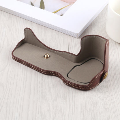 1/4 inch Thread PU Leather Camera Half Case Base for Canon EOS R (Coffee) by bashfashion