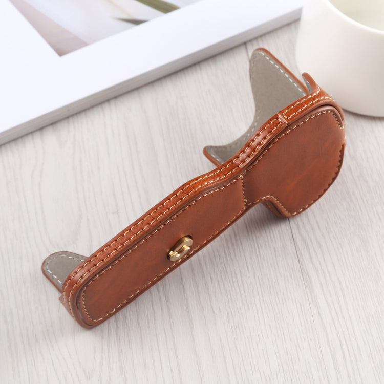 1/4 inch Thread PU Leather Camera Half Case Base for Canon EOS R (Brown) by bashfashion