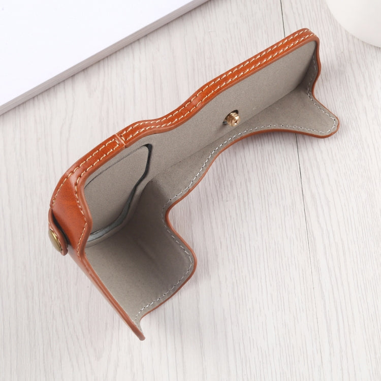 1/4 inch Thread PU Leather Camera Half Case Base for Canon EOS R (Brown) by bashfashion