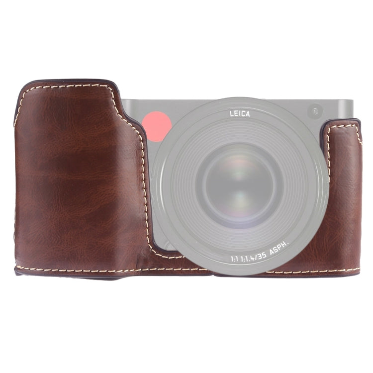 1/4 inch Thread PU Leather Camera Half Case Base for Leica TL (Typ 701) (Coffee) by bashfashion