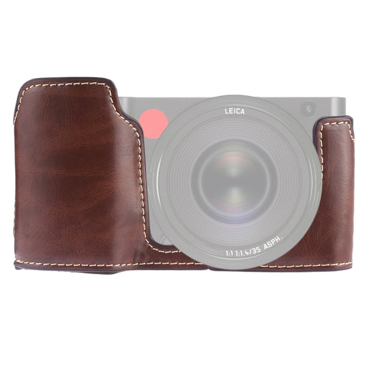 1/4 inch Thread PU Leather Camera Half Case Base for Leica TL (Typ 701) (Coffee) by bashfashion