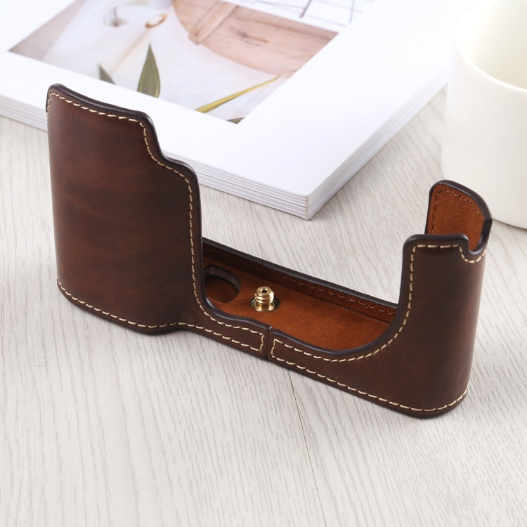 1/4 inch Thread PU Leather Camera Half Case Base for Leica TL (Typ 701) (Coffee) by bashfashion