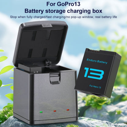 For GoPro HERO13 Black 3-Battery Charging Box Storage Case (Black) by bashfashion