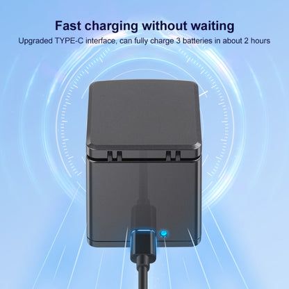 For GoPro HERO13 Black 3-Battery Charging Box Storage Case (Black) by bashfashion