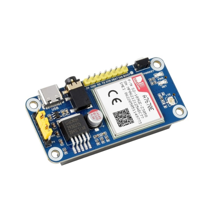 Waveshare Multi Band 2G GSM / GPRS LBS A7670E LTE Cat-1 HAT for Raspberry Pi, for Europe, Southeast Asia, West Asia, Africa, China, South Kor by WAVESHARE