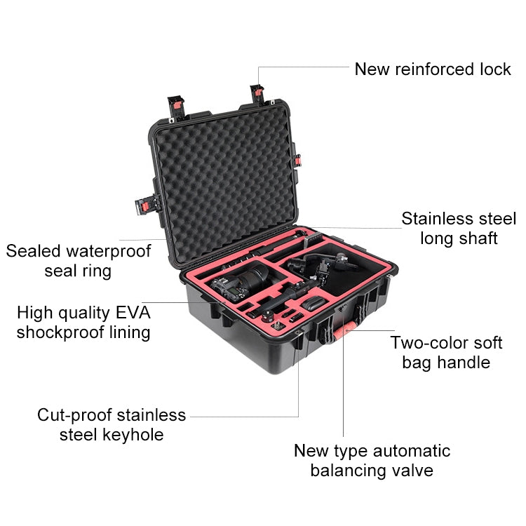 PGYTECH P-RH-001 Shockproof Waterproof Explosion-proof Hard Box Carrying Case for DJI Ronin-S, Size: 63.4x50.3cm(Black) by PGYTECH