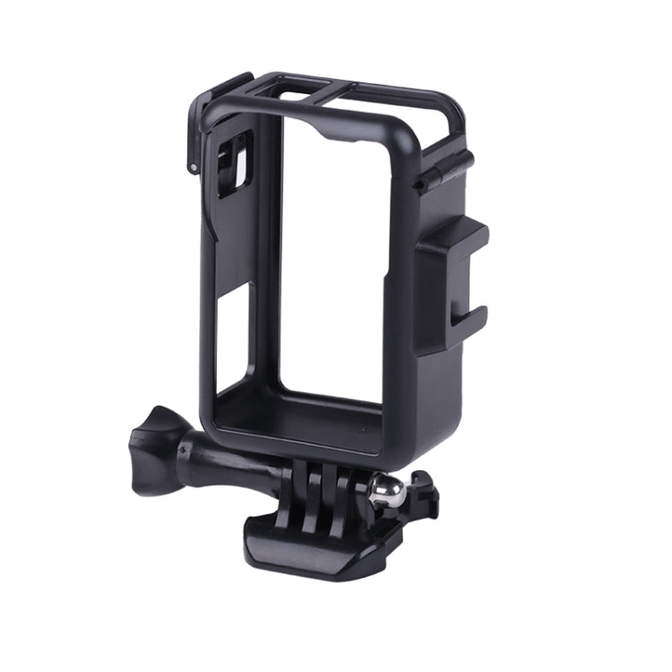 For DJI Osmo Action 3 Vertical Plastic Protective Frame Cage with Cold Shoes (Black) by bashfashion