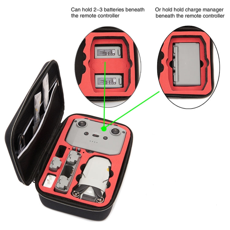 For DJI Mini 2 SE Shockproof Carrying Hard Case Storage Bag, Size: 21.5 x 29.5 x 10cm (Black Black) by bashfashion