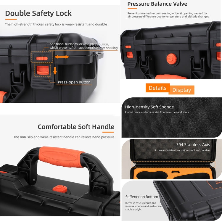 For DJI Neo Sunnylife Safety Carrying Case Large Capacity Waterproof Shock-proof Hard Travel Case (Black) by Sunnylife