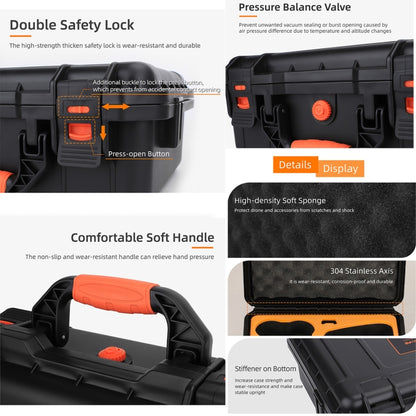 For DJI Neo Sunnylife Safety Carrying Case Large Capacity Waterproof Shock-proof Hard Travel Case (Black) by Sunnylife