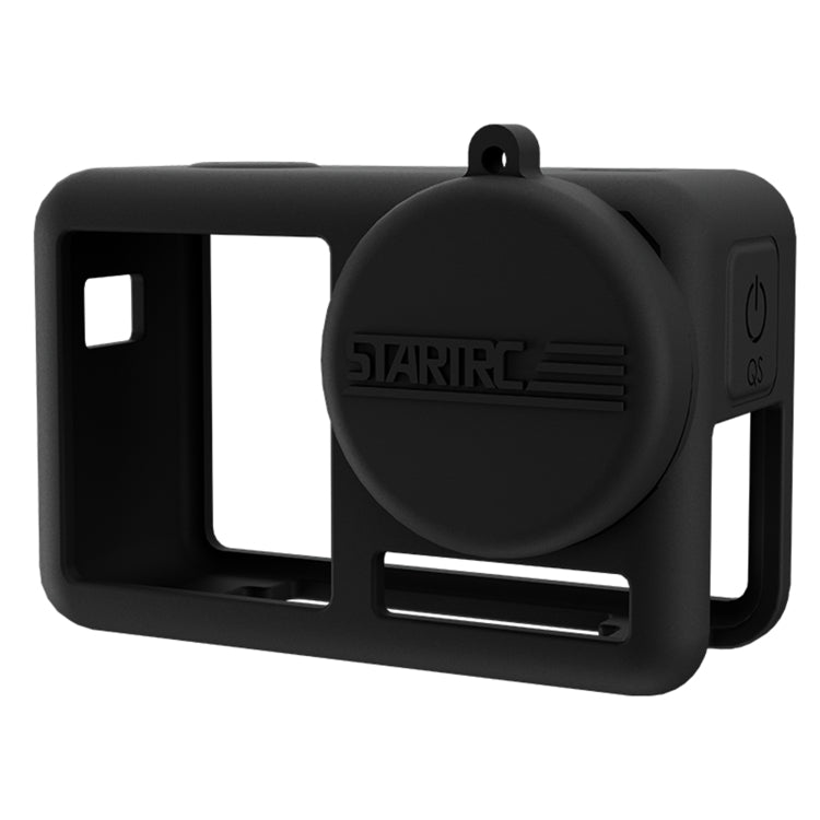 For DJI OSMO Action 4 / 3 STARTRC Silicone Shockproof Case with Lens Cap & Strap (Black) by STARTRC