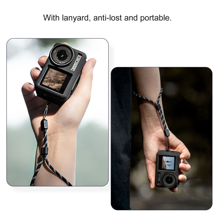 For DJI OSMO Action 4 / 3 STARTRC Silicone Shockproof Case with Lens Cap & Strap (Black) by STARTRC