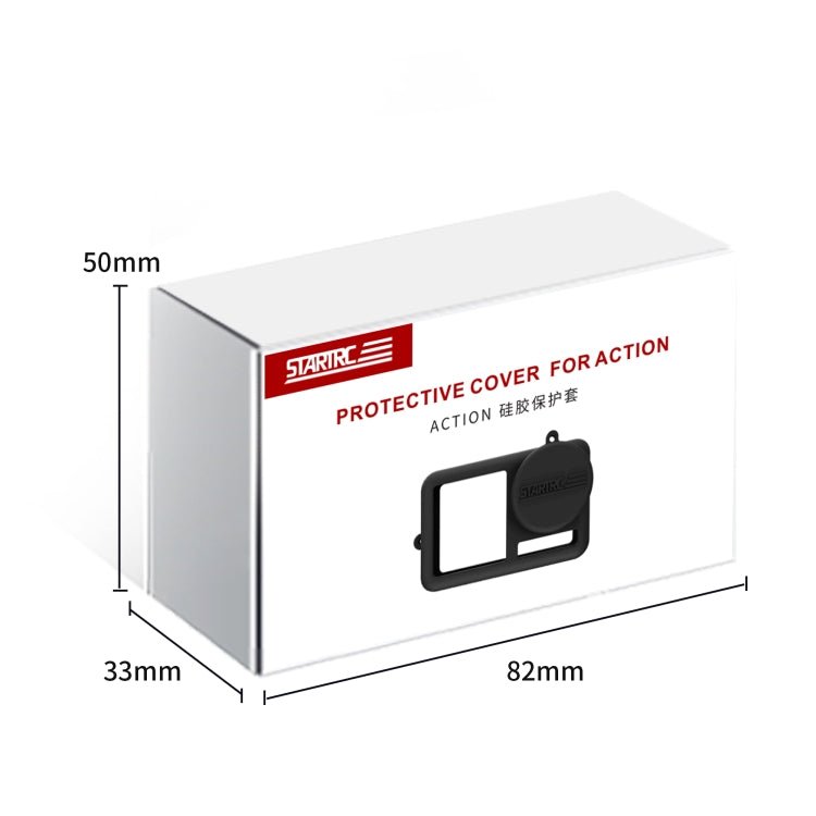 For DJI OSMO Action 4 / 3 STARTRC Silicone Shockproof Case with Lens Cap & Strap (Black) by STARTRC