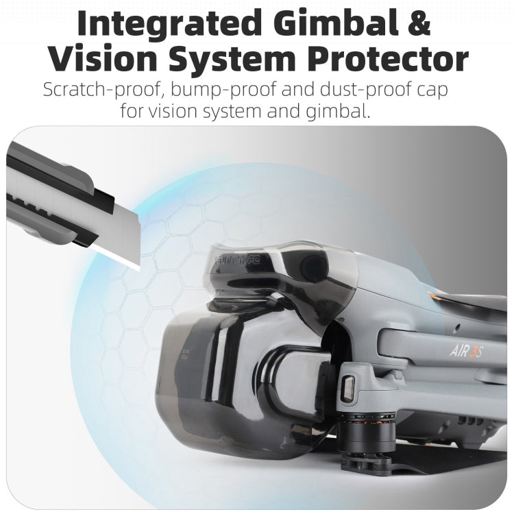 For DJI Air 3S Sunnylife Integrated Gimbal Cover Transparent Lens Cap Vision System Protector (Grey) by Sunnylife