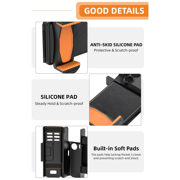 For DJI OSMO Pocket 3 Sunnylife OP3-AD744 Expanded Phone Clamp Holder with Storage Case (Black) by Sunnylife