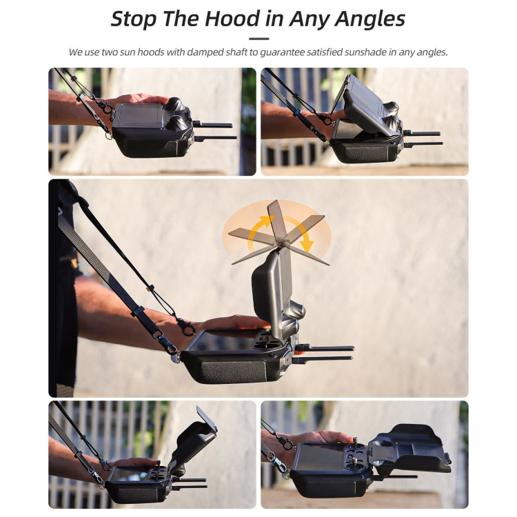 For DJI RC Pro Sunnylife 2 in 1 Controller Protector Sun Hood Screen Guard Monitor Sunshade Cover (Black) by Sunnylife