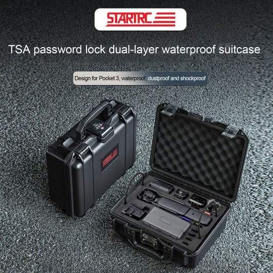 For DJI Osmo Pocket 3 STARTRC TSA Combination Lock Waterproof EVA ABS Dual-layer Suitcase Storage Box (Black) by STARTRC