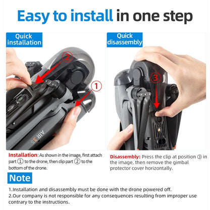 For DJI Air 3S STARTRC Lens Protective Cover Gimbal Cover (Transparent Black) by STARTRC