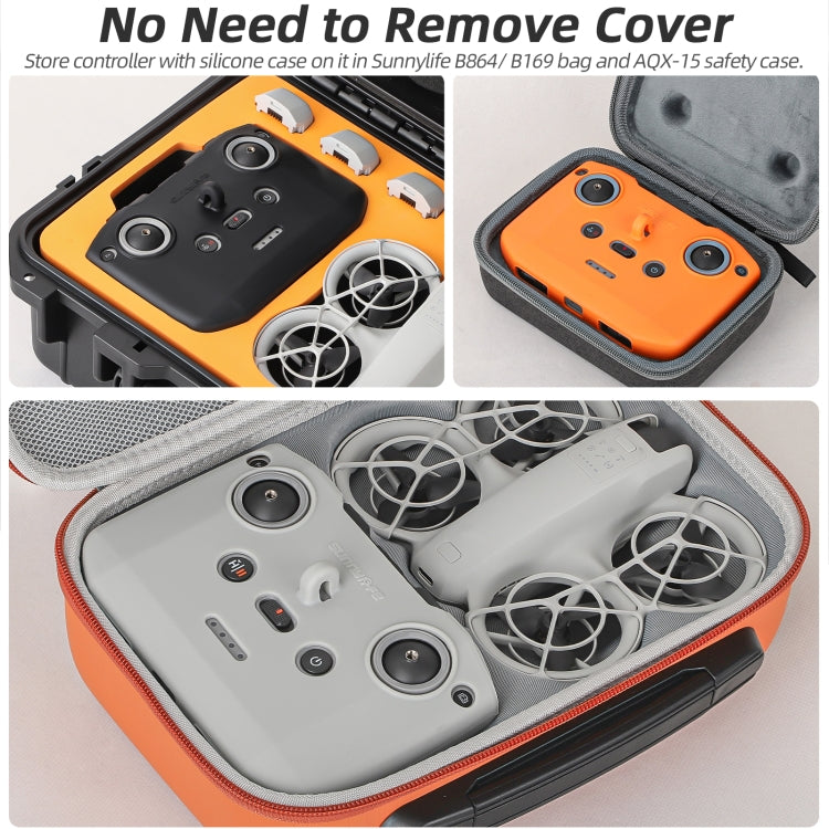 For DJI Neo / Mini 4 Pro / RC-N3 / RC-N2 / RC-N1 Sunnylife Controller Protective Cover Silicone Case with Neck Strap (Orange) by Sunnylife