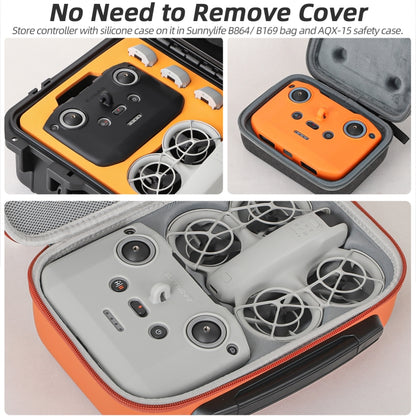 For DJI Neo / Mini 4 Pro / RC-N3 / RC-N2 / RC-N1 Sunnylife Controller Protective Cover Silicone Case with Neck Strap (Orange) by Sunnylife