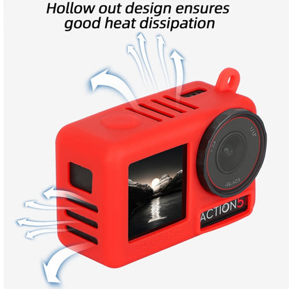 For DJI Osmo Action 5 Pro Sunnylife Silicone Protective Case Scratch-proof Camera Cover with Lanyard (Black) by Sunnylife