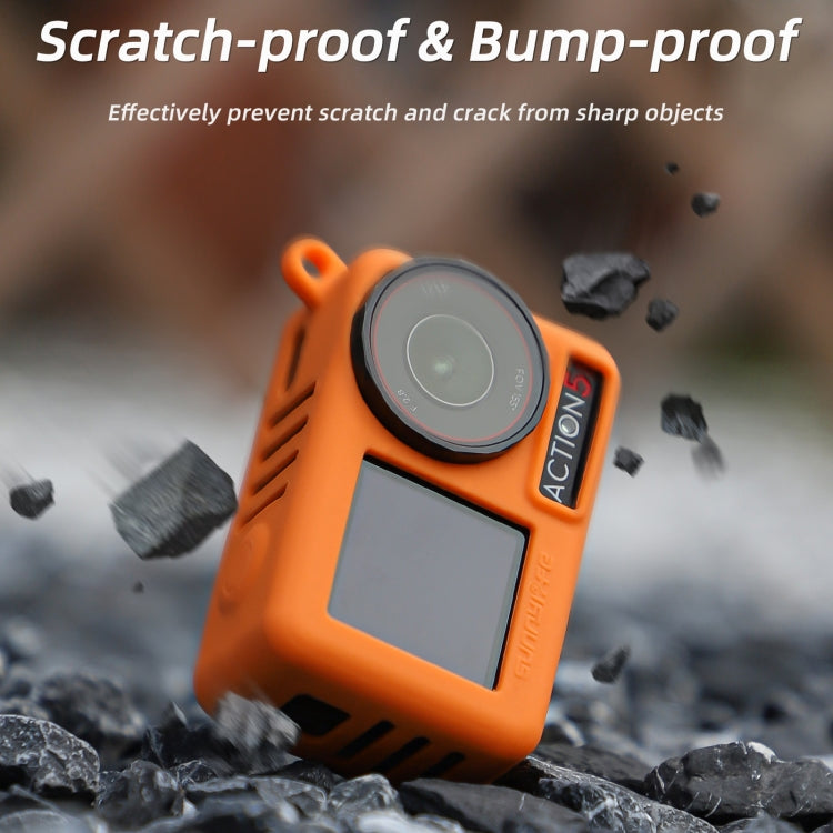 For DJI Osmo Action 5 Pro Sunnylife Silicone Protective Case Scratch-proof Camera Cover with Lanyard (Black) by Sunnylife