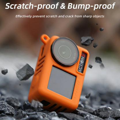 For DJI Osmo Action 5 Pro Sunnylife Silicone Protective Case Scratch-proof Camera Cover with Lanyard (Orange) by Sunnylife