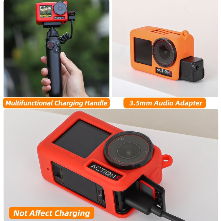 For DJI Osmo Action 5 Pro Sunnylife Silicone Protective Case Scratch-proof Camera Cover with Lanyard (Black) by Sunnylife