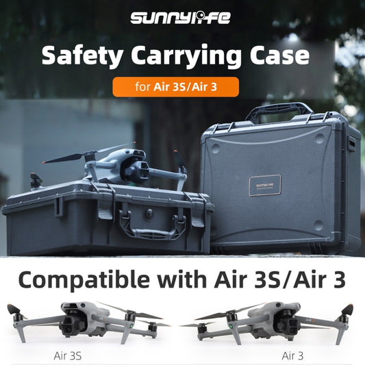 For DJI Air 3S / 3 Sunnylife Safety Carrying Case Large Capacity Waterproof Shock-proof Hard Travel Case (Black) by Sunnylife