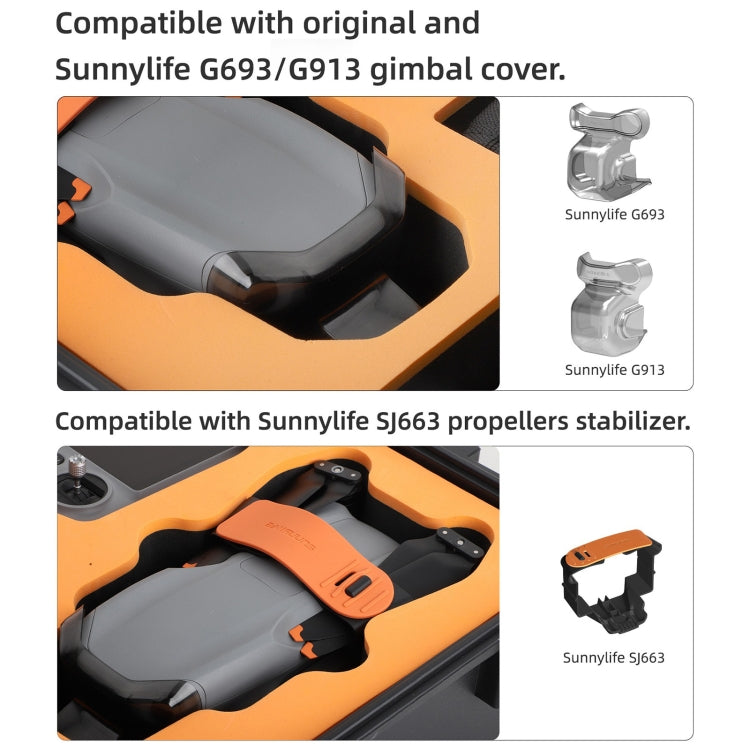 For DJI Air 3S / 3 Sunnylife Safety Carrying Case Large Capacity Waterproof Shock-proof Hard Travel Case (Black) by Sunnylife