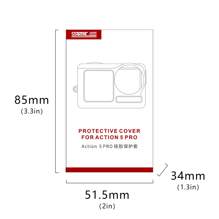 For DJI Osmo Action 5 Pro STARTRC Silicone Protective Case with Lens Cover (Black) by bashfashion