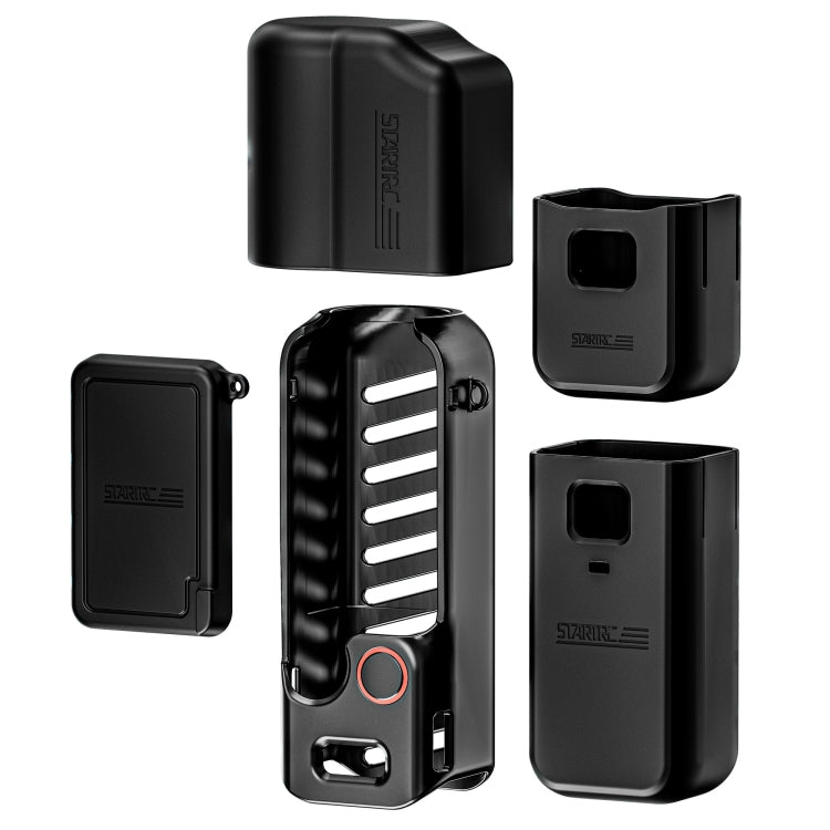 For DJI OSMO Pocket 3 STARTRC 5 in 1 Body Lens Handle Screen Silicone TPU Case (Black) by STARTRC
