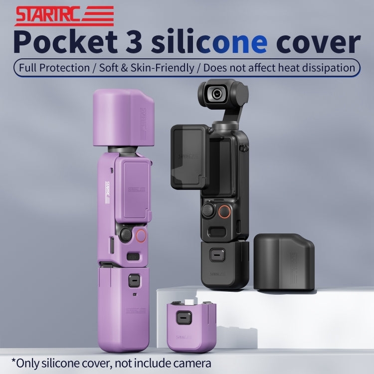 For DJI OSMO Pocket 3 STARTRC 5 in 1 Body Lens Handle Screen Silicone TPU Case (Purple) by STARTRC
