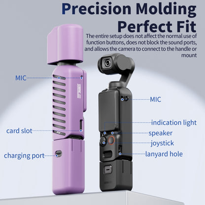 For DJI OSMO Pocket 3 STARTRC 5 in 1 Body Lens Handle Screen Silicone TPU Case (Purple) by STARTRC