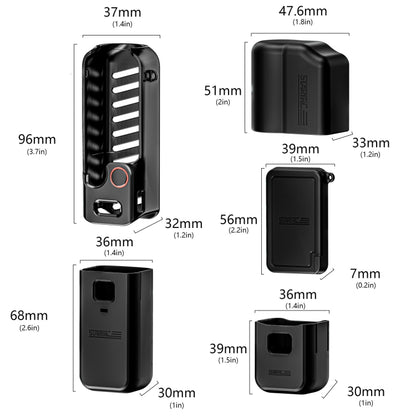 For DJI OSMO Pocket 3 STARTRC 5 in 1 Body Lens Handle Screen Silicone TPU Case (Black) by STARTRC