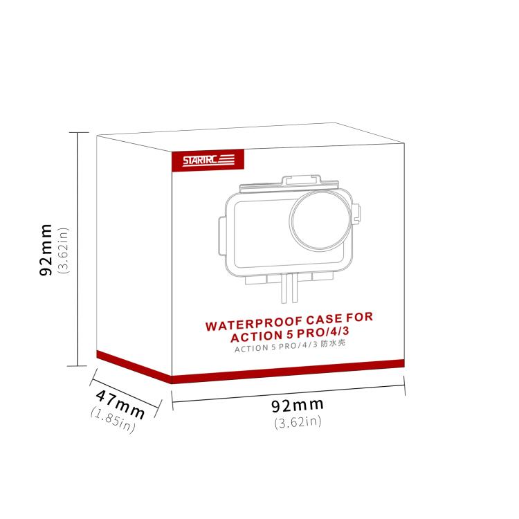 For DJI Osmo Action 5 Pro / 3 / 4 STARTRC 40m Underwater Waterproof Housing Diving Case (Transparent) by STARTRC