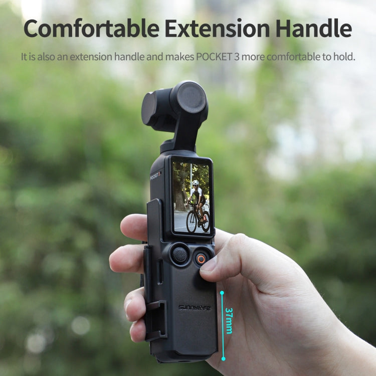 For DJI OSMO Pocket 3 Sunnylife Hand Band Protective Frame Cold Shoe Extension Handle Cover (Black) by Sunnylife