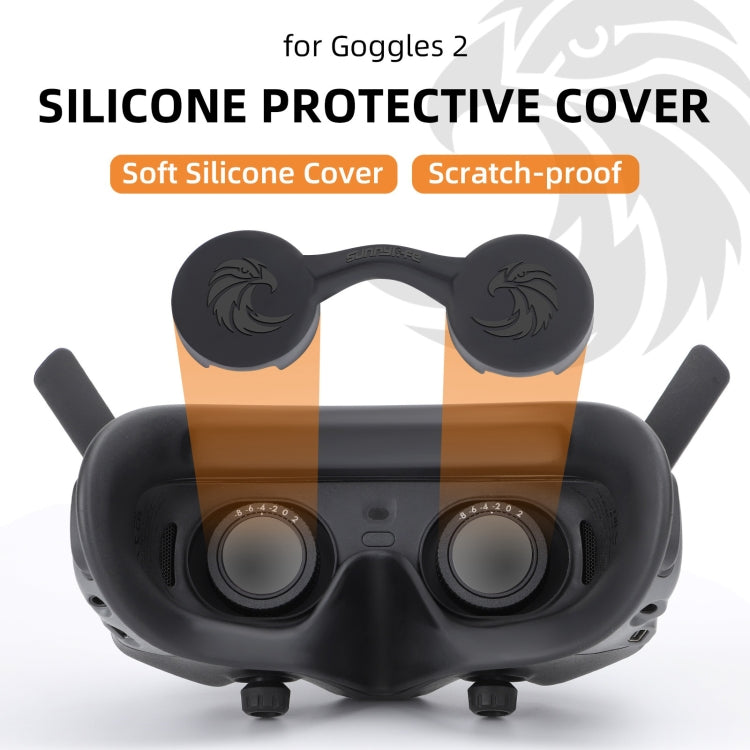 For DJI Goggles 2 / Goggles 3 Lens Cover Dust-proof VR Lens Silicone Case Soft Protector (Black) by Sunnylife