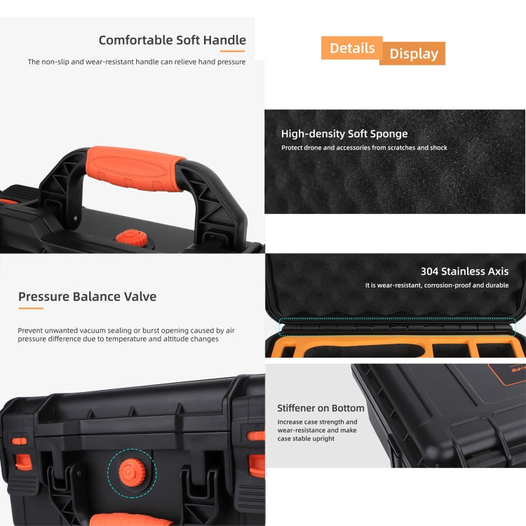 For DJI Avata Sunnylife AQX-6-U Upgraded Waterproof Shockproof Safety Carry Case Storage Bag (Black) by Sunnylife