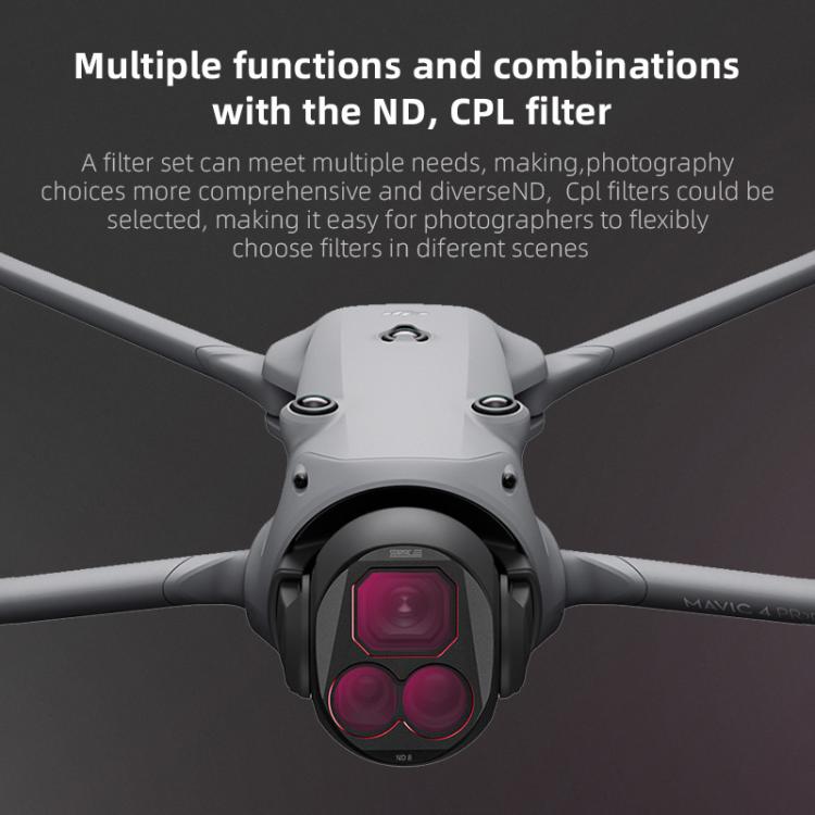 For DJI Mavic 4 Pro STARTRC 4 in 1 CPL ND8 ND32 ND64 Lens Filter Kit by STARTRC