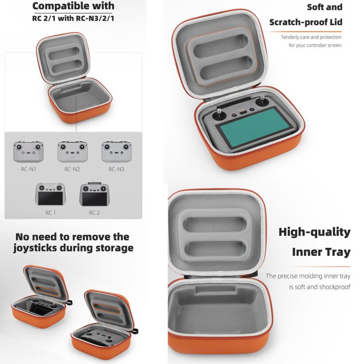 Sunnylife Mini Carrying Case Protective Handbag Portable Clutch Storage Bag for DJI RC 2 / 1 / RC-N3 / N2 / N1 (Orange) by Sunnylife
