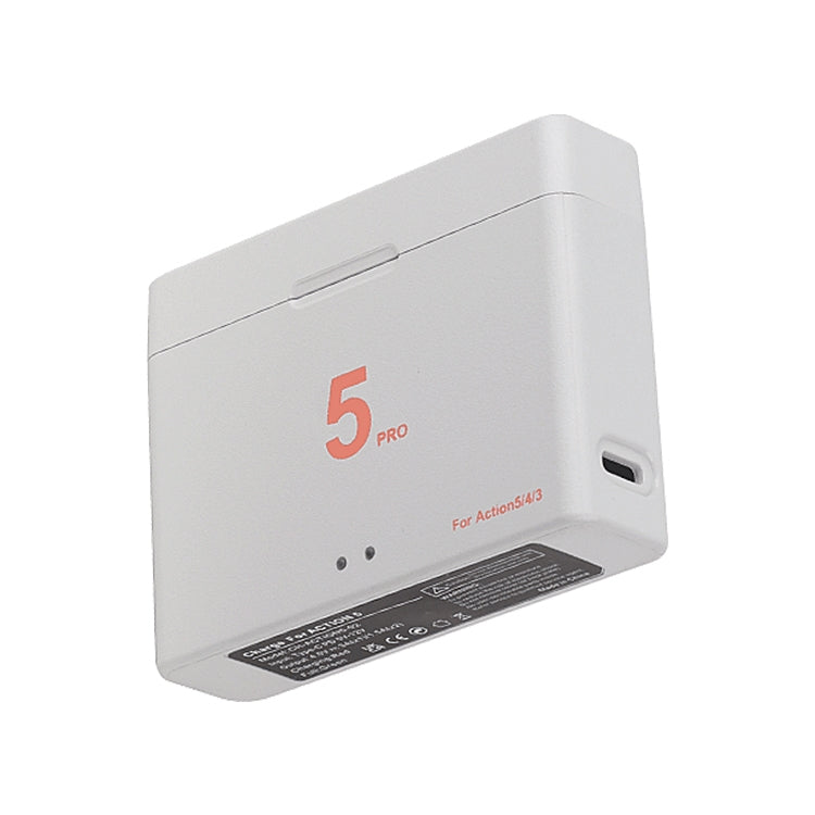 For DJI Osmo Action 5 Pro / 4 / 3 Battery Charger Box Dual-Slot Batteries Charger (White) by bashfashion